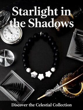 Dark Academia Howlite Star Bracelet | Gothic Scholar Gemstone Jewelry